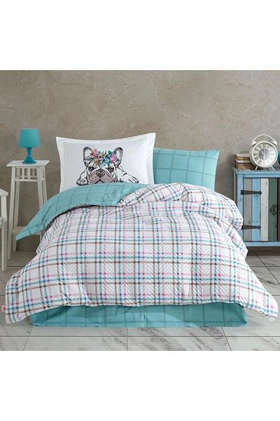 Hobby Single Quilted Duvet Cover Set Monart Green