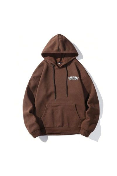 PALPİTO Φούτερ με κουκούλα Unisex καφέ Miami με στάμπα