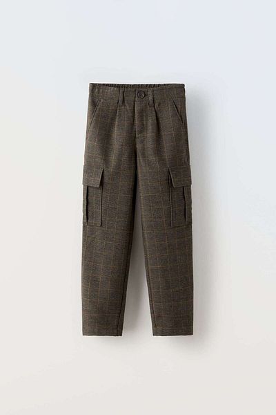Zeyder Kids Boy's Plaid Cargo Pants