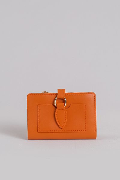 Çantacımstore Women's Soft Textured Medium Size Wallet Soft Leather Orange