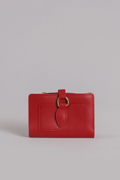 Çantacımstore Women's Soft Textured Medium Size Wallet Soft Leather Red