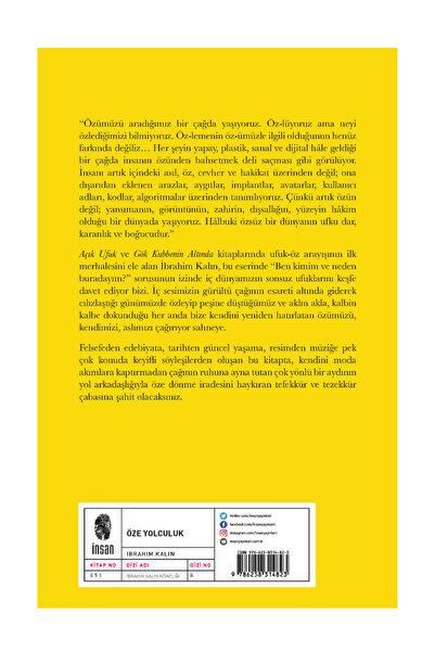 İnsan Yayınları Öze Yolculuk Kitabı İnsan Yayınları İbrahim Kalın