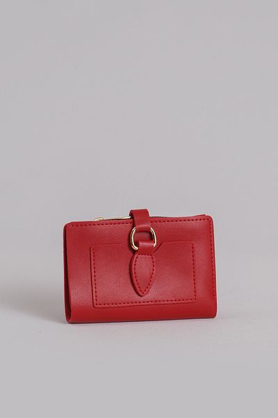 Çantacımstore Women's Soft Textured Medium Size Wallet Soft Leather Red