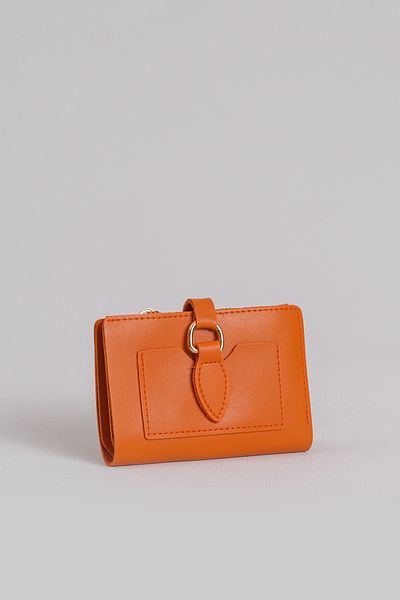 Çantacımstore Women's Soft Textured Medium Size Wallet Soft Leather Orange