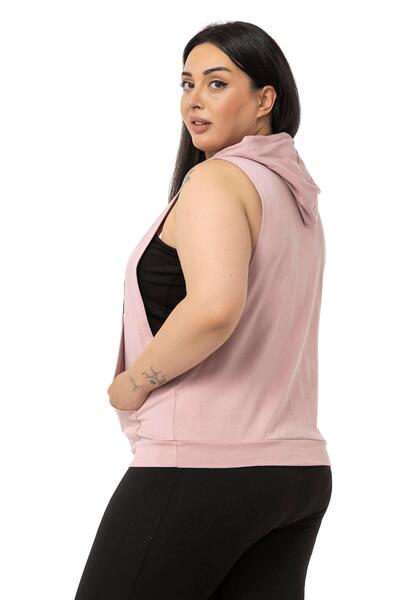 DISENTIS MODEST Μπλουζάκι σε σκόνη μεγάλου μεγέθους με κουκούλα και φαρδύ μανίκι με τσέπη