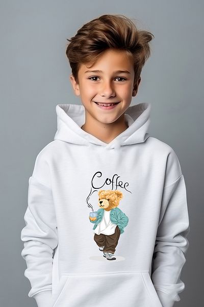 ADA BEBEK ÇOCUK Φούτερ Boy's Coffee Drinking Boho Printed Oversize