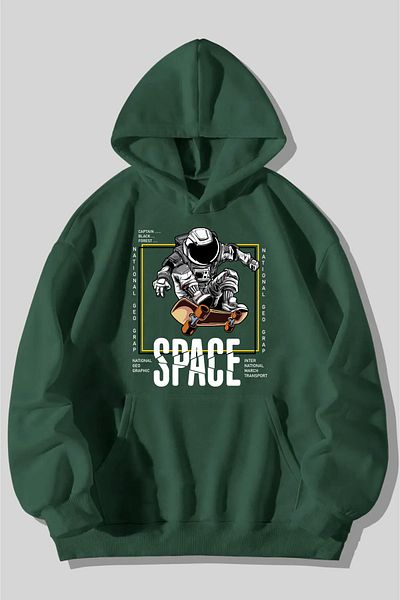 ciwi&life Unisex 2ip Raster Space Ged Green Oversize φούτερ