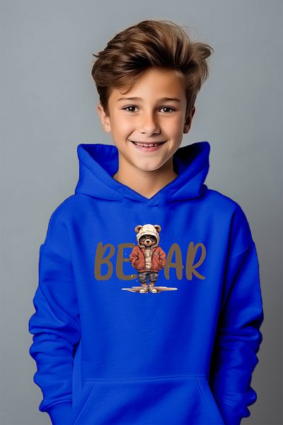 ADA BEBEK ÇOCUK Hanorac oversize cu imprimeu urs stil băiat