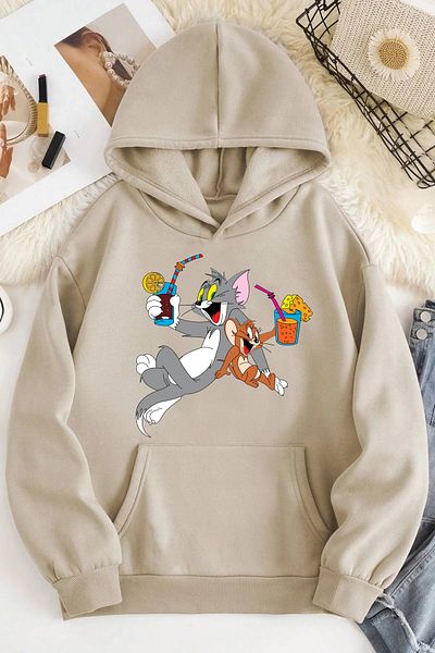 ciwi&life Unisex 2ip Raster Tom and Mickey NOSD Μπεζ φούτερ oversize