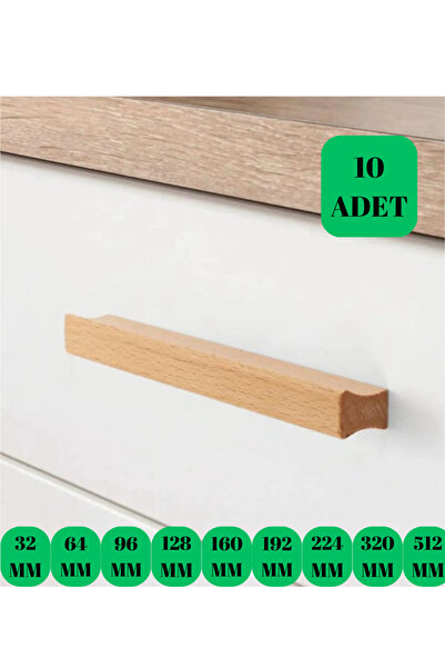 KOÇSAN 10 ADET 512MM Ahşap Kulp Lüks Country Mutfak Mobilya Dolap Çekmece Kulbu TOPMAH512MM
