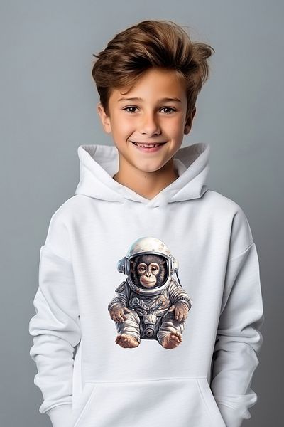 ADA BEBEK ÇOCUK Hanorac oversize imprimat astronaut Charlie pentru băieți