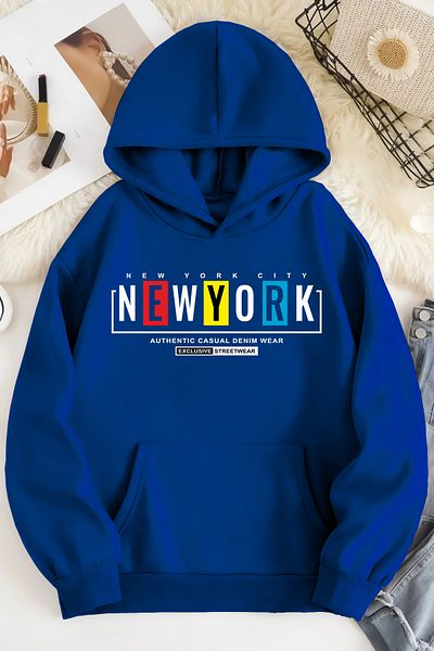 qavnas Унисекс суитшърт 2ip Raised NEW YORK CITY Sax Oversize