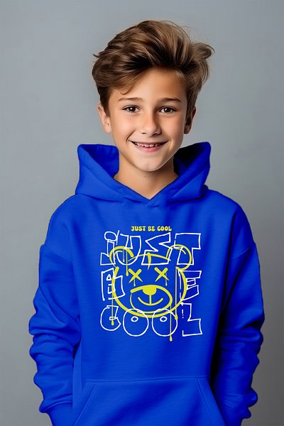 ADA BEBEK ÇOCUK Hanorac oversize cu imprimeu Just Cool pentru baieti