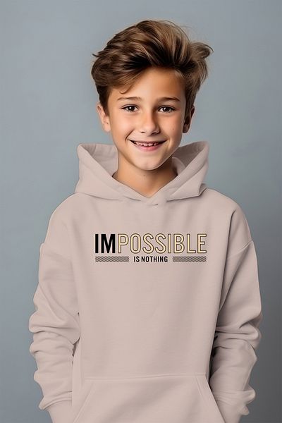 ADA BEBEK ÇOCUK Φούτερ Boy's Black Impossible Printed Oversize