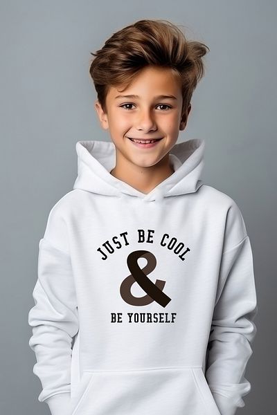 ADA BEBEK ÇOCUK Hanorac oversize cu imprimeu Just Cool pentru băiat
