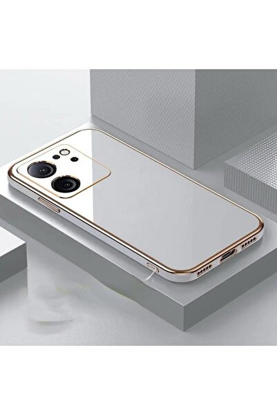 Rivor Xiaomi Mi 13T/13T Pro Uyumlu Kılıf Parlak Kenarlı Altın Işleme Kamera K...