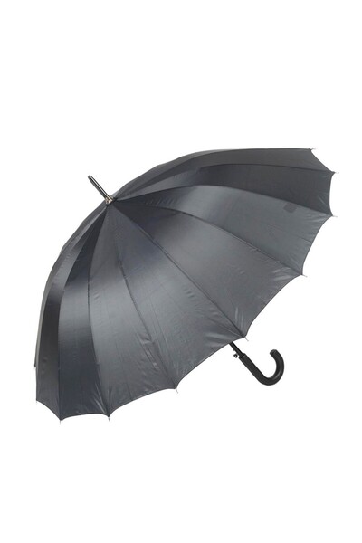 esdekor Rst Siyah Fiber 16 Telli Erkek Baston Şemsiye Unisex Otomatik 107cm 1...