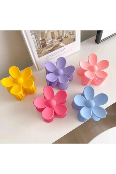 MAKSESUAR Ženski set od 5 šarenih kopči u obliku tratinčica