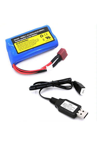 propil Wltoys Uyumlu 7.4v 18650 Li-on 2500 Mah T-plug Soketli Oyuncak Pili Ve...