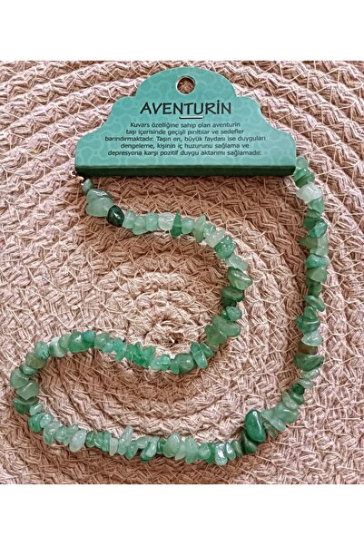 devritarz Aventurin Taşı Kırıktaş Şifalı Doğaltaş Kolye Tasarım