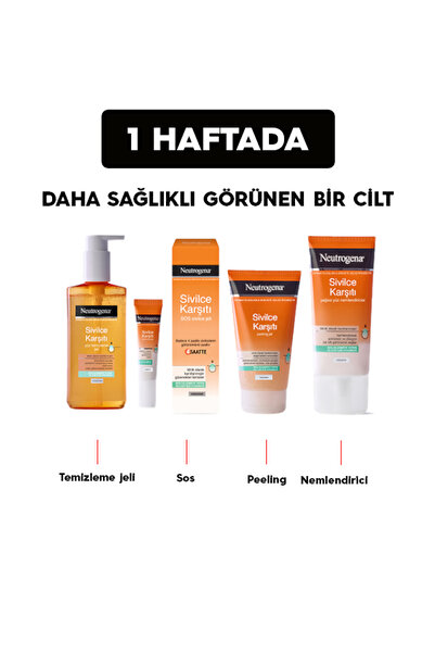 Neutrogena Sivilce Karşıtı Yüz Temizleme Jeli+peeling Jel +sivilce Jeli+yağsı...