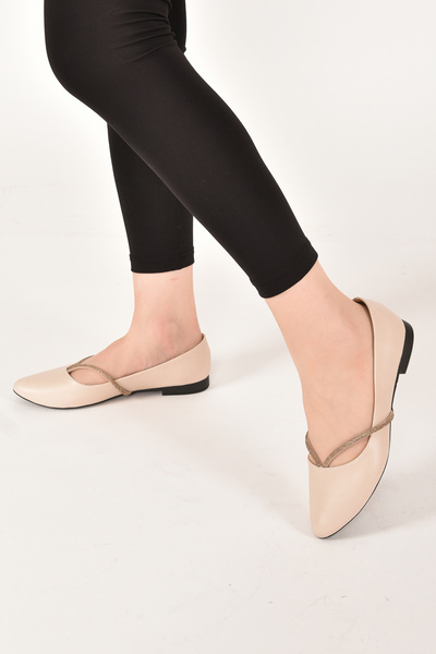 lamiashoes BÜYÜK NUMARA KADIN TAŞLI BABET 41-42