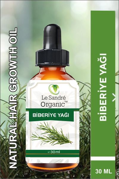Le Sandre Organic Biberiye Uçucu Yağı % 100 Doğal Saf Yağ ile Hızlı Saç Uzatm...