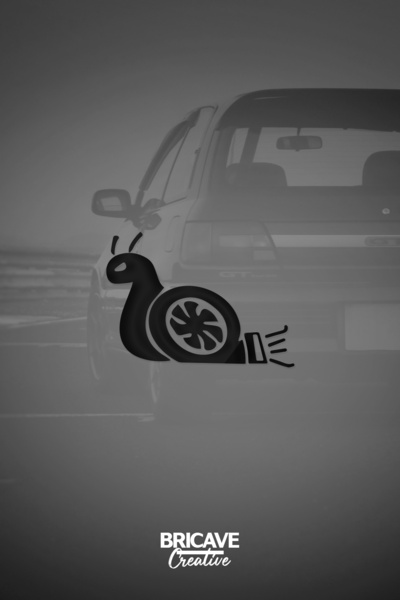Bricave Turbo Salyangoz JDM Araba-Motosiklet Cam Etiket Sticker 14x10cm