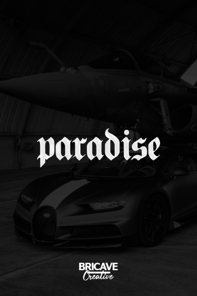 Bricave Paradise Lettering JDM Car-Motorcycle Windshield Label Sticker 19x6cm