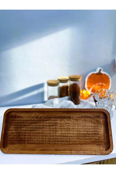 HBS Art Design HBS ART DESIGN Wooden Presentation Tray Coffee Presentation with Oil Pot 36 X 16 CM