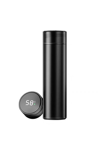 POYRAZ Black Thermos with Digital Temperature Display 500ml