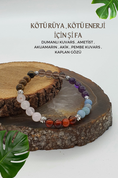 NBS Beautiful Naturel Stones DUMANLI KUVARS , AMETİST , AKUAMARIN , AKİK , PE...