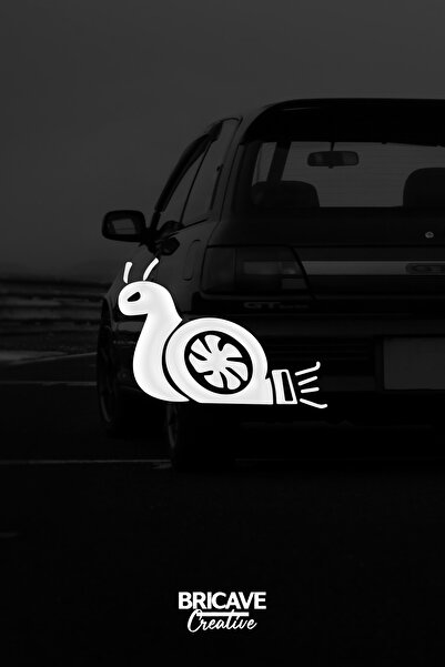 Bricave Turbo Salyangoz JDM Araba-Motosiklet Cam Etiket Sticker 14x10cm
