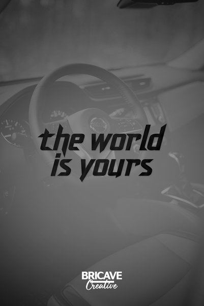 Bricave The World is Yours Motivation JDM Car-Motorcycle Windshield Label Sti...