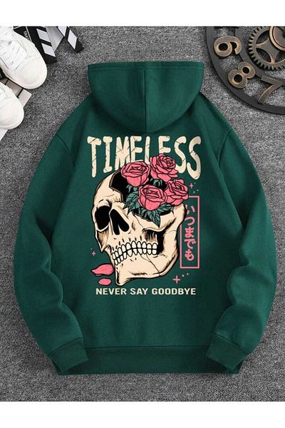 Elvino Φούτερ με στάμπα στην πλάτη Oversize Unisex με κουκούλα