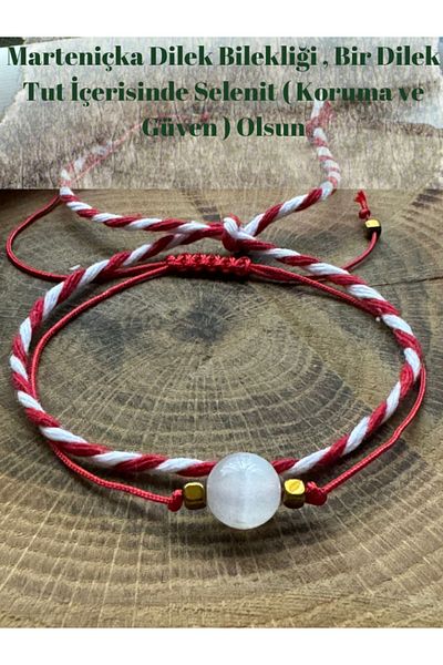 STORE ZARMAN Martençka Wish Bracelet, Make a Wish with Selenite (Protection and Confidence)