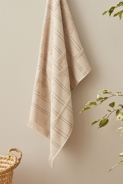 Karaca Home Prosop de față cu palmier din denim tânăr de culoare bej - 50x90 Cm