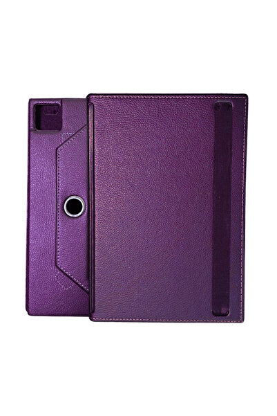 Fuchsia TCL Nxtpaper 11 inç Uyumlu 360 Dönebilen Deri Standlı Universal Tablet Kılıfı