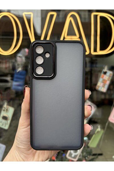 OVADA Samsung A14 Uyumlu Kamera Korumalı Çerçeve Detaylı Buzlu Silikon Kılıf
