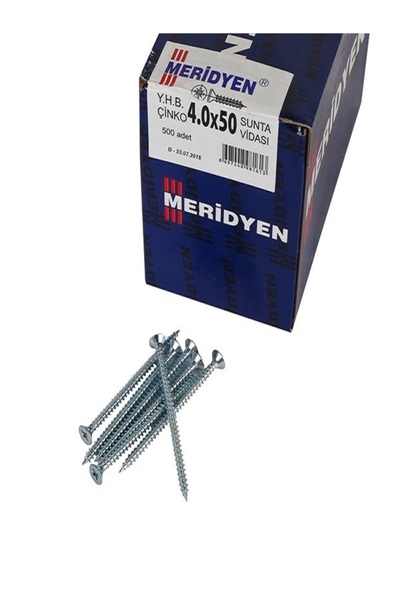 Meridyen Sunta vidası 4,0x50 Meridyen 500 adet kutulu