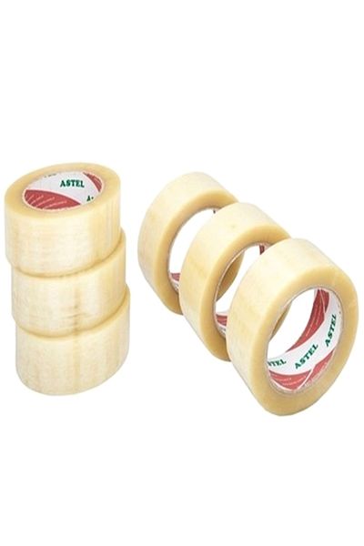 BANT EVİ Astel Duct Tape 6 Pieces 45x100 Transparent Duct Tape Hotmelt 6 Pack