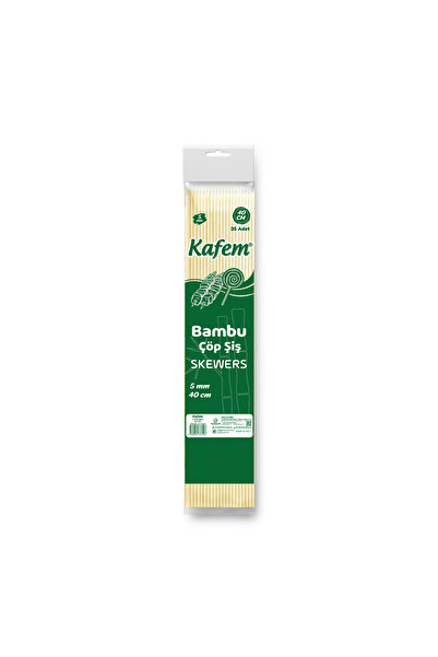 KAFEM Bambu Çöp Şiş 40 Cm 5 Mm 25 Li X 50 Paket