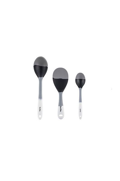 Tantitoni TANTITONI GRAY TONED 3-PIECE SILICONE SPOON SET