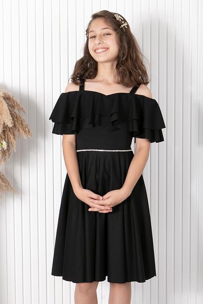 SUBU TASARIM Sleeve Detailed Evening Dress Black MDV326
