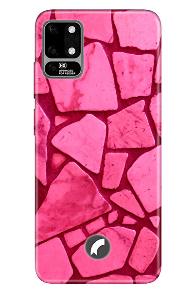 Reeder S19 Max Uyumlu Kılıf Silikon Desenli Resimli Kapak Pembe Beton