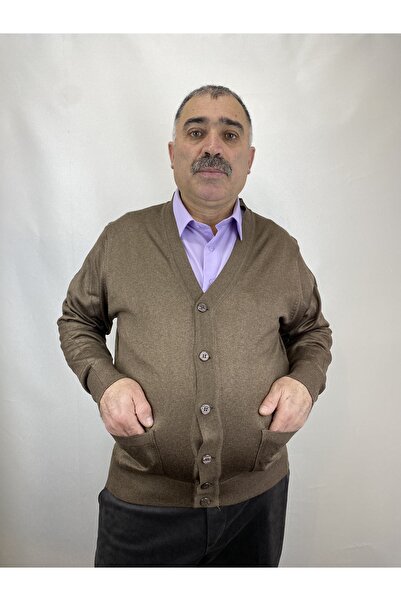 ECALAMODE Men's Fine Wool Acrylic Knitwear Knitted Buttoned Dad Cardigan