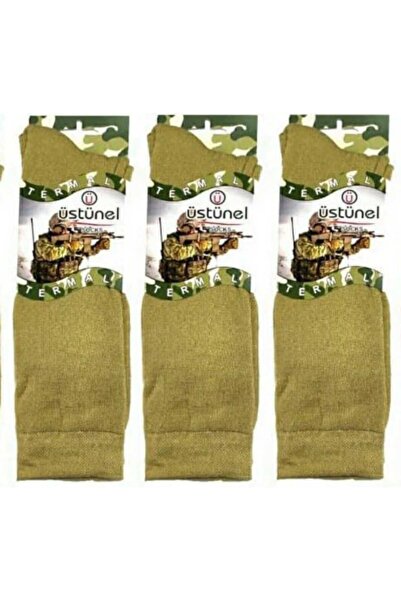 DESKOM KIŞLIK TERMAL HAVLU HAKİ ÇORAP ASKER ÇORAPLARI 12 ' PAKET