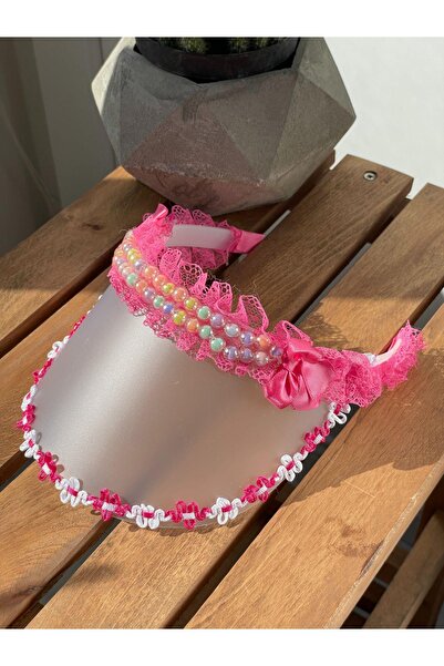 SUBU TASARIM Капелюх з перлами та візором, фуксія SBT1742