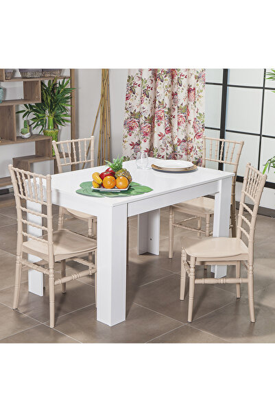 MOBETTO Arda / Soho Mutfak Masa Takımı 4 Sandalye 1 Masa - Cappucino