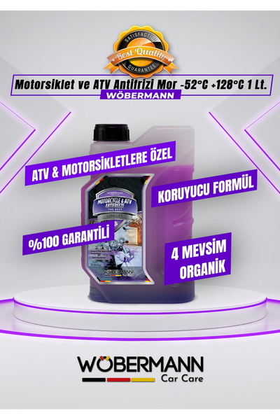 Wöbermann Motorsiklet ve ATV Antifrizi Mor 4 Mevsim Organik G13 -52°C +128°C ...